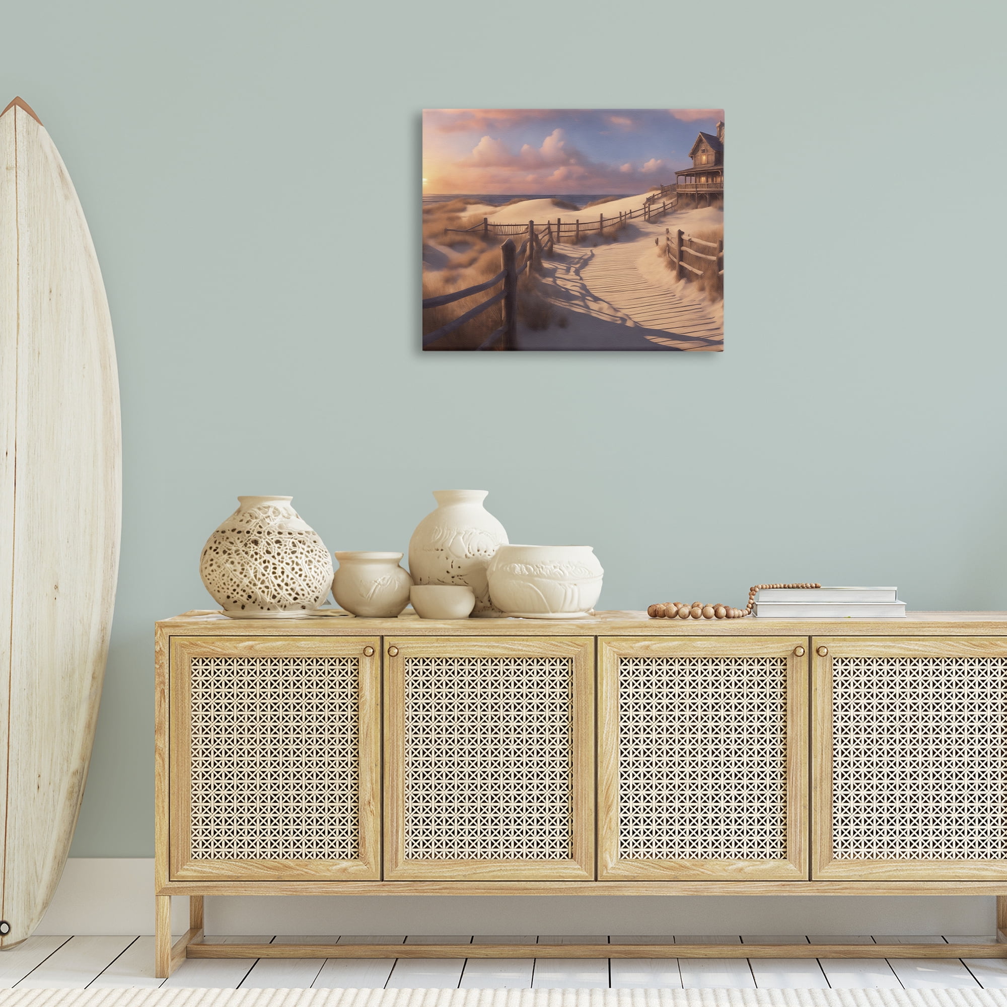 Stupell Industries Hampton Dunes Landscape Nautical & Beach Painting Wrapped Canvas Art Print Wall Art, 30 x 24