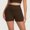Coffee, variant on Women Yoga Shorts, Polyamide Slim Fit Elastic Waist Stretch Workout Shorts for Daily Wear