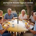 thumbnail image 2 of Round Outdoor Tablecloth with Umbrella Hole and Zipper, Orange Ombre Fitted Table Cover with Elastic Edge for 31-35 Inch, Orange White Gradient Modern Abstract Art Waterproof Patio Tablecoths, 2 of 9