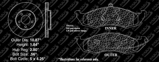 2 Front Brake Rotors & Metallic Brake Pads for 1991-1992 Thunderbird Cougar 2 Front Brake Rotors & Metallic Brake Pads for 1991-1992 Thunderbird Cougar