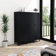 thumbnail image 3 of Homy Casa Standing Metal Locker Cabinet H54.1 inches Contemporary Commercial File Organzier Magnetic 1 Door 3 Shelves Removable For Gym School Hospital, Black, 3 of 9