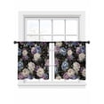 thumbnail image 7 of Country Flowers Sheer Curtains 54 Inch Length 2 Panels Set, Botanical Purple Blue Floral Black Voile Window Treatment Rod Pocket Short Kitchen Curtains Drapes for Bedroom 52"x54"x2, 7 of 7