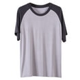 thumbnail image 2 of Mens Pajama T-Shirts Big & Tall L-4X Plus Size Short Sleeve Crewneck Tees Tops Casual Color-Block Pullover Soft-Modal Loungewear T Shirts, 2 of 3