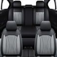 thumbnail image 2 of Fit For Subaru Forester Outback Car Seat Covers, 5 Seat Leatherette Front Back Seat Cushion Protector for Subaru Legacy Impreza Ascent Solterra Black&Gray, 2 of 10