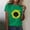 Green plus size sunflower t shirt a1, variant on Women Plus Size Sunflower T-Shirt Round Neck Short Sleeve Casual Basic Tee Top Vacation Fashion Clothes, Wine 2XL