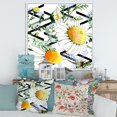 thumbnail image 2 of Designart 'Wild Spring Chamomile Flowers On Geometric Lines' Traditional Framed Canvas Wall Art Print, 2 of 5