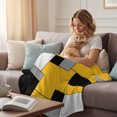 thumbnail image 4 of Yellow Abstract Throw Blanket for Couch,Soft Lightweight Flannel Fleece Blanket,Geometric Grey Black White Lattice Microfiber Plush All Season Decorative Blankets Gifts for Sofa Office Travel 40"x50", 4 of 9