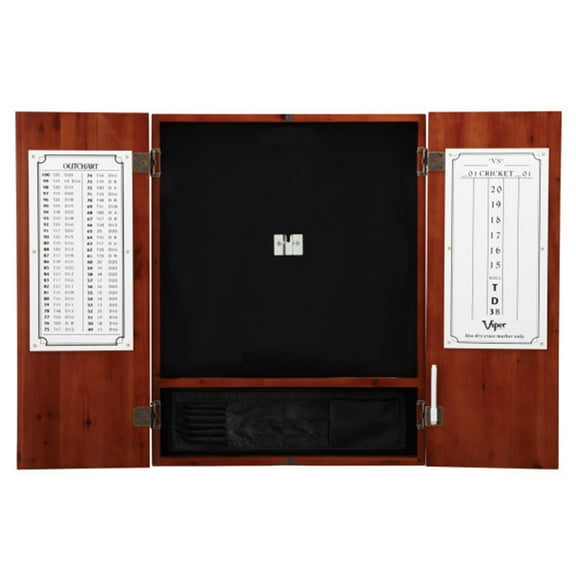 Viper Metropolitan Cinnamon Finish Sisal Bristle Steel Tip Dartboard Cabinet