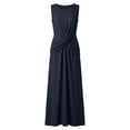 thumbnail image 6 of Lovzfmll Women's Relaxed Crew Neck Sleeveless Solid Maxi Sundress, Loose Casual Vacation Dress Navy, S, 6 of 7