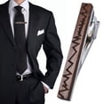 thumbnail image 2 of TISHITA Men Tie Bar Clip Metal Walnut Necktie Clips for Daily Life Suit Shirt Decor Wavy Wavy Line, 2 of 8