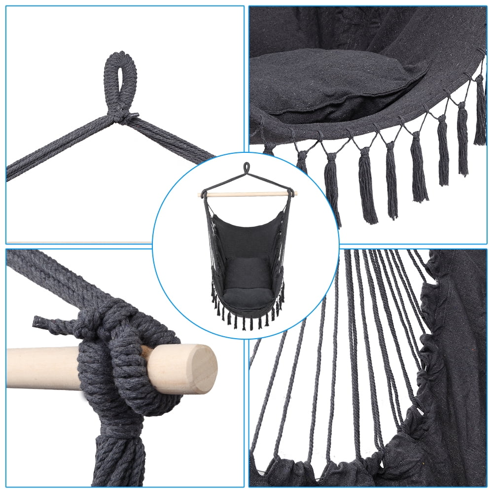 Mother's Day Sales - Hammock Swing Seat Hanging Rope Chair Patio Picnic Camping With Tassel