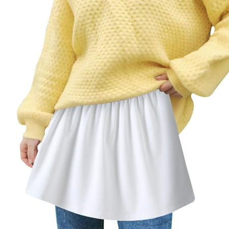 JDEFEG Long Skirts Printing Plus Layered Half Stripe Size Extender Slip Sheer Tiered Women s Skirt Womens Suspender Skirt White Xl