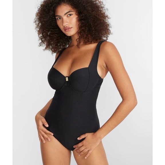 Panache BLACK Marianna Balconnet One Piece Swimsuit, US 30G, UK 30F