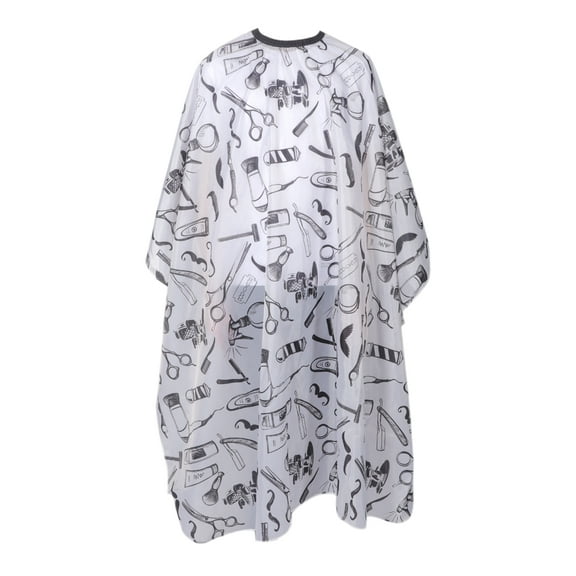 Unique Bargains 1 Pc All Print Hair Cut Barber Cape for Hair Cut Black White