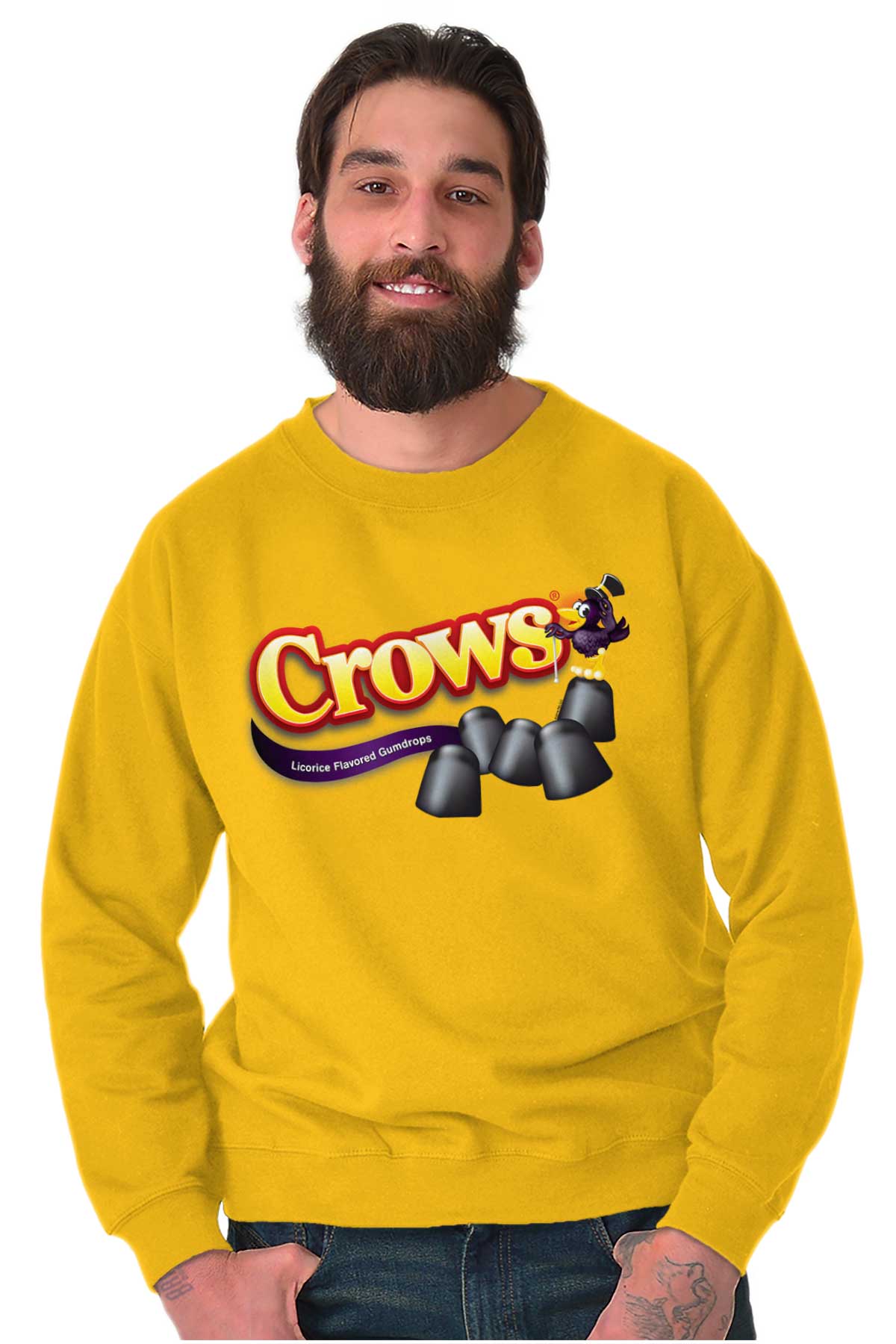 Black Licorice Lover Candy Crows Logo Sweatshirt for Men or Women