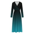thumbnail image 5 of gakvbuo Plus Size Maxi Dress For Women Long Sleeve V Neck Casual Boho Floral Print Ruffle Flowy Dress Fall Dresses For Women 2023, 5 of 5