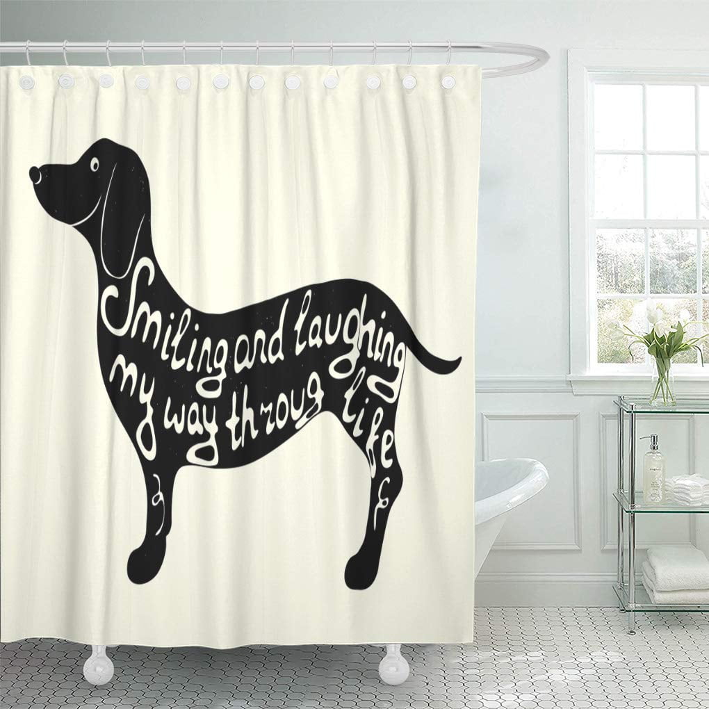 CYNLON Dog Cute Dachshund and Hand Lettering for Inspirational Weiner