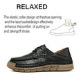thumbnail image 3 of Mens Casual Loafers Leather Retro Formal Business Shoes Non-slip Fashion Lightweight Comfortable Oxford Shoes Black 11 US, 3 of 7