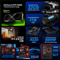 thumbnail image 3 of PC Gamer con IA Xtreme PC Gaming NVIDIA GeForce RTX 5060 AMD Ryzen 7 5700 32GB SSD 1TB Sistema Liquido WIFI Red gaming 1080p, estudios y multitarea, 3 of 6