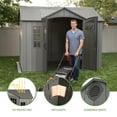 thumbnail image 3 of Lifetime Lockable DIY Polyethylene Storage Shed, 71.25 sq. ft., 10'. x 8',  Light Brown (60330), 3 of 15