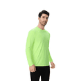 thumbnail image 4 of Zfeel High Performance Men's Hi-Vis Long Sleeve Shirt, Pure Dry Fit Poly Tee, Safety Neon Green, 4XL, 4 of 5