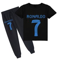 Boys' Summer Short Sleeve T-Shirt Pants Outfits Sets Cristiano Ronaldo Print Children's Sporty Casual Cool