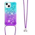thumbnail image 3 of Funda para iPhone 14 Plus Brillantina Líquida Divertida Reluciente y con Cristales en Movimiento Cuerpo Cruzado con Cordón Ajustable, 3 of 5