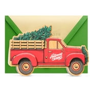 Hallmark Signature Wood Christmas Card (Hallmark Channel Vintage Red Truck)