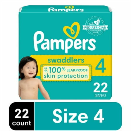 2X - Pampers Swaddlers Baby Diapers Size 4 (22-37 lbs)