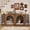 Double Dog Crate -Walnut, variant on WIRRYTOR 86" Double Dog Crate Furniture, Modern Farmhouse Dog Kennel with Arched Doors and Removable Divider, Extra Large Dog Cage TV Stand, Black