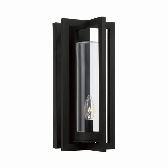 1 Light Outdoor Wall Lantern In Minimalist Style-15 Inches Tall And 7 Inches Wide Capital Lighting 948211Bk