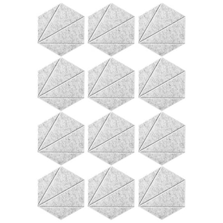 Set of 12 Soundproof Foam Tiles Self Adhesive Wall Panel Polyester Texture