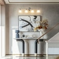 thumbnail image 5 of Modern Bathroom Light Fixtures, 4 Light Vanity Lights Over Mirror, Brushed Nickel Wall Lamp with Clear Glass Shade for Living Room Cabinet Bedroom Porch, 5 of 8