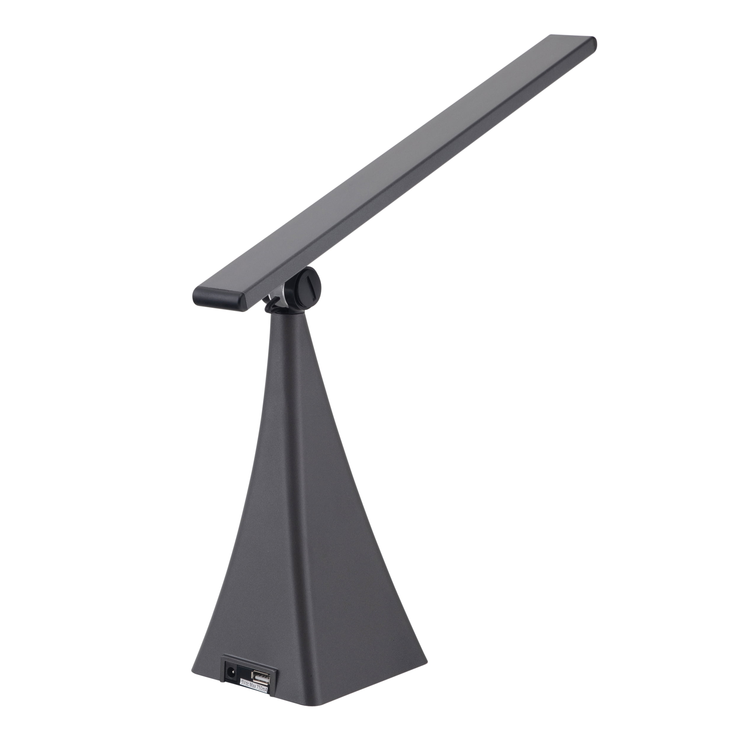 V-Light 16 inch Gray LED 3-Level Dimmer Lamp with USB Charging Port