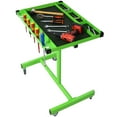thumbnail image 3 of 34" Adjustable Tear Down Work Table with Drawer, Portable Mobile Tool Table with Rubber Corners, Heavy Duty Steel Work Table for Garages, Repair Shops, DIY, 220 Pound Capacity, Green, 3 of 9