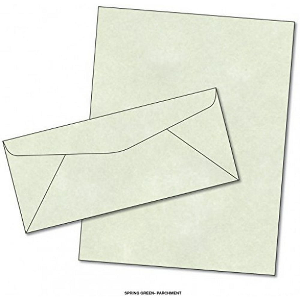 Parchment Matching Paper & Envelopes Color Spring Green 50 Sets