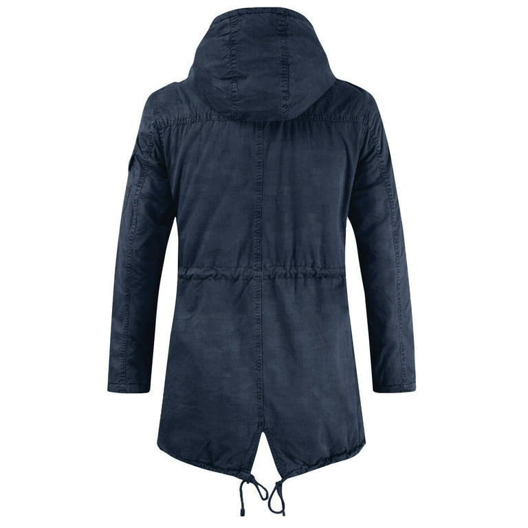 Floleo Men Coat Clearance Summer Fall Men Mid length Solid Slim fit Zipper Cardigan Hooded Washed Jacket Coats Walmart
