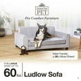 Enchanted Home Pet Ludlow Dog Sofa Bed, Gray, 42"L x 26.50"W x 18.38"H