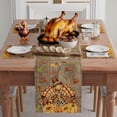 thumbnail image 2 of mubwai Turkey Pumpkin Thanksgiving Fall Table Runner Party Table Decoration for Home Kitchen Dining Holiday Decor 13x72 Inch, 2 of 6