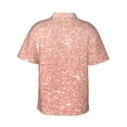 thumbnail image 3 of Balery Rose Gold Glitter Print Men's Hawaiian Shirts Short Sleeve Beach Shirt Relaxed Fit Vacation Button Down Shirts-Small, 3 of 9
