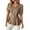 Khaki, variant on Womens Puff Sleeve Tops V Neck Button Down Blouse Ruffle Hem Cute Casual Loose Fit Flowy Shirts 2026 Trendy Tops Summer Peplum Top Blue S