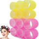 thumbnail image 4 of Rulos para el cabello, 12 rulos grandes para el cabello, rulos de agarre automático con 12 clips de pico de pato de acero inoxidable para volumen de flequillo largo, mediano, corto, grueso y, 4 of 5