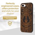 thumbnail image 2 of Case Yard Wooden Case for iPhone-8-Plus Soft TPU Silicone cover Slim Fit Shockproof Wood Protective Phone Cover for Girls Boys Men and Women Supports Wireless Charging Wolf Face Full Design, 2 of 7