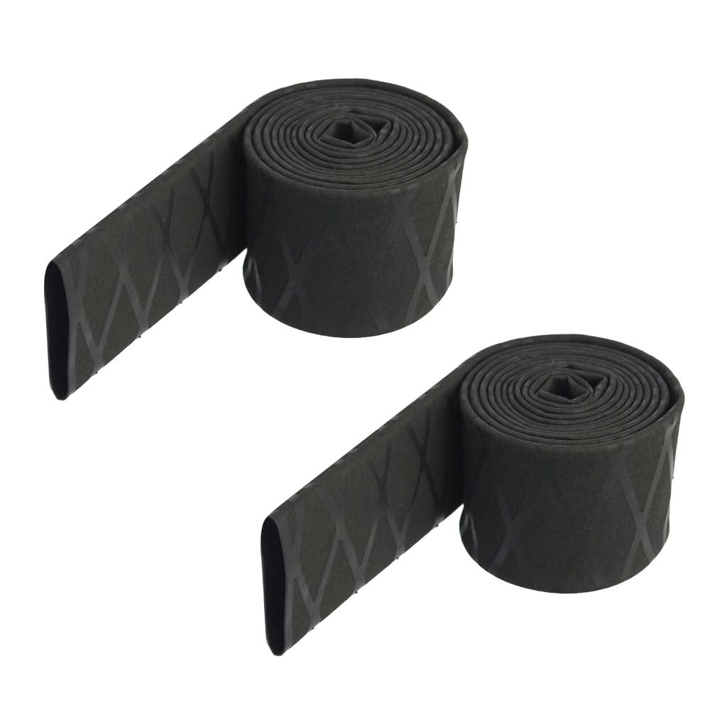 Nishiyuenyi 2Pcs Non Slip Textured X-Tube Heat Shrink Tubing Fishing Rod Grip 25/30mm Black