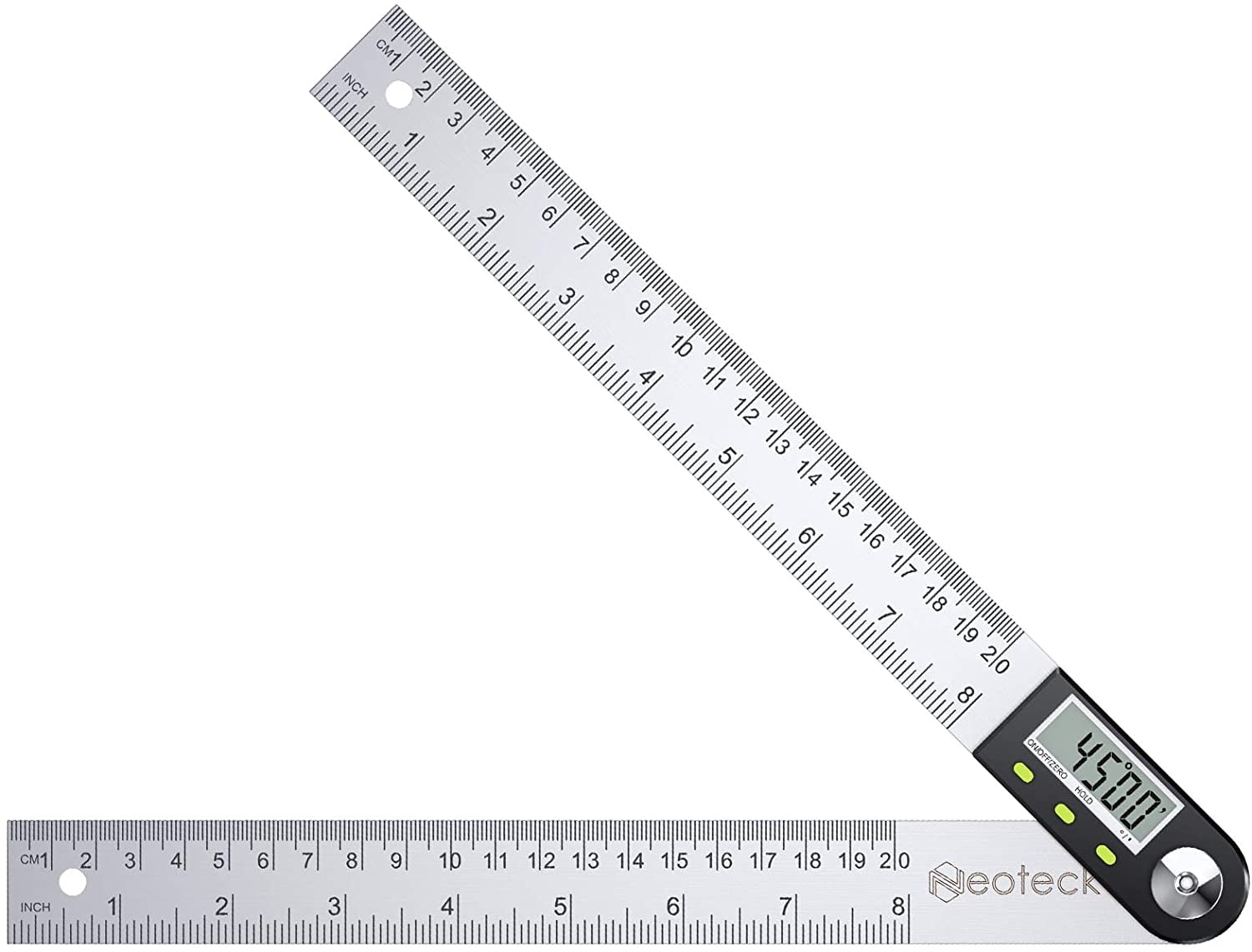Digital Angle Finder Rule 10" Stainless Steel Protractor Large LCD Display 