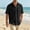 Black, variant on Men’s Linen Blend Untucked Button Down Shirt Short Sleeve Casual Breathable Beach Vacation Shirt, XL