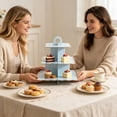 thumbnail image 6 of XiYing 3 Tier Cupcake Stand Dessert Tower for Birthday Wedding Party Decor Plastic Graduated Display Stand with Scalloped Edge - 11.41 X 11.22 Inch for Cupcakes Pastries Cookies Snacks Home Kitchen, 6 of 6