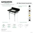 thumbnail image 4 of Kingston Brass KVPK3030KBSQ1 Templeton 30" Black Granite Console Sink with Brass Legs (8-Inch, 3-Hole), Black Granite/Polished Chrome, 4 of 4