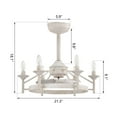 thumbnail image 7 of Maxax Candlestick Ceiling Fan with Light, 21" White Vintage Ceiling Fan with Remote Control, 6 Speeds Reversible Timing Ceiling Fan for Bedroom, Living Room, 7 of 7