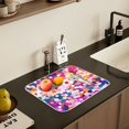 thumbnail image 5 of Yayeee Dish Drying Mat for Kitchen Counter 18" x 24" Microfiber Super Absorbent Coffee Decorative Pad, Purple Colorful Circles, 5 of 9